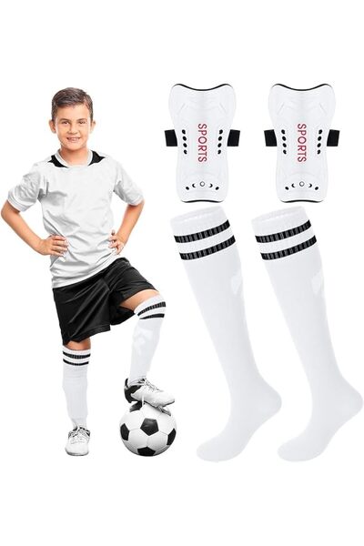 Generic [4 in 1] Soccer Shin Guards and Socks for Toddler Kids Youth, Lightwe...
