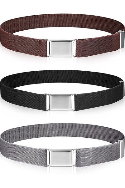 Generic 3 Pieces Kids Toddler Elastic Buckle Belt Adjustable Buckle Stretch B...