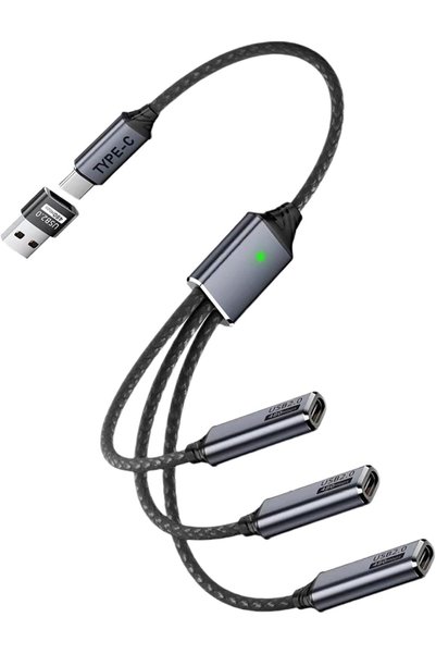 Generic موزع USB C 1 إلى 3 مع محول من النوع A ذكر إلى النوع C أنثى، محول USB ...