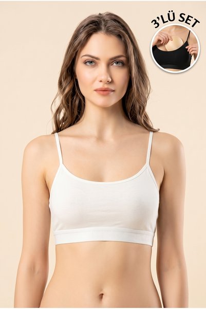 MARİA CALZE Women's Padded String Strap Bustier – Supportive Breast Pad Bra T...