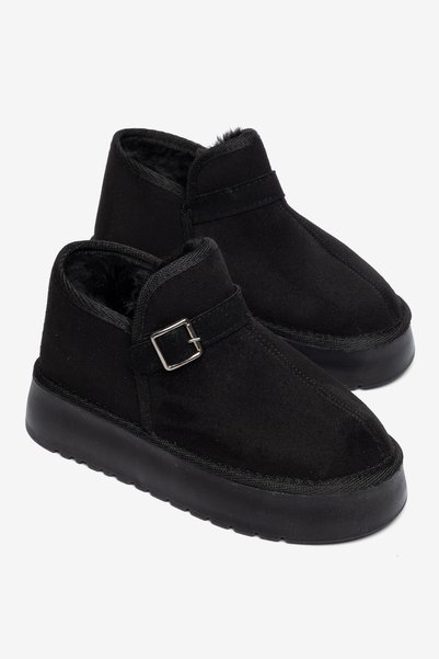 modalmila Kadın Süet Tokalı İçi Kürklü Kalın Taban Dış Mekan Ug Model Boottie