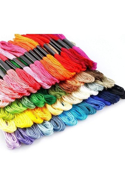 Generic Embroidery Floss Rainbow Color 50 Skeins Per Pack Cross Stitch Thread...