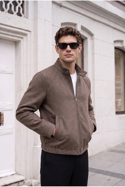 BASEL.CO Relax High Collar Basic Cashmere Jacket