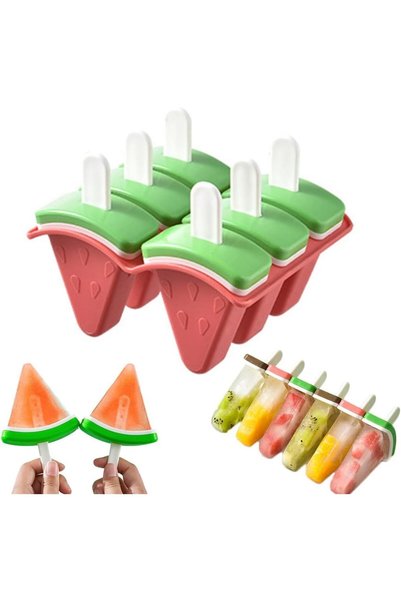 Generic قوالب مصاصات الثلج مع أعواد، 6 قوالب مصاصات خالية من مادة BPA، قوالب ...