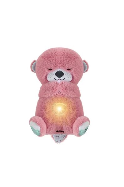 OEM Plush toy, glowing otter with sounds, musical sleeping dolls 32cm, pink