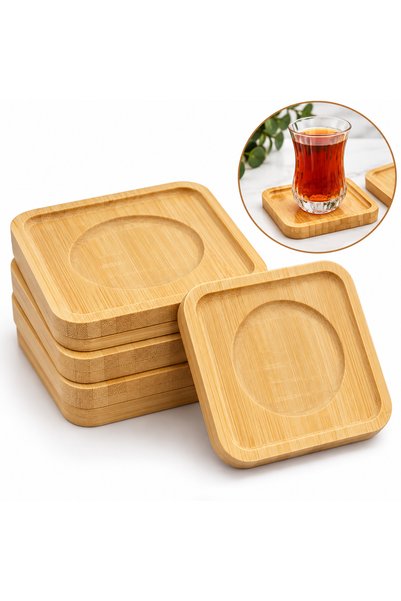 Adana Pasta Malzemeleri Ert-bmb-532 square bamboo coaster 10x10x1 cm