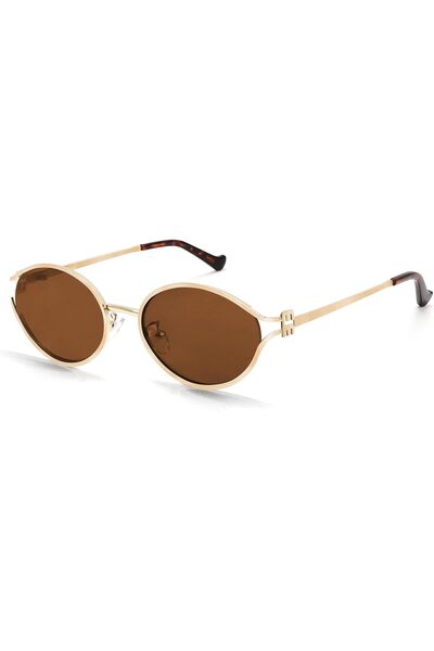 Generic Retro Oval Sunglasses for Women Men Small 90s Sun Glasses Trendy Gold...