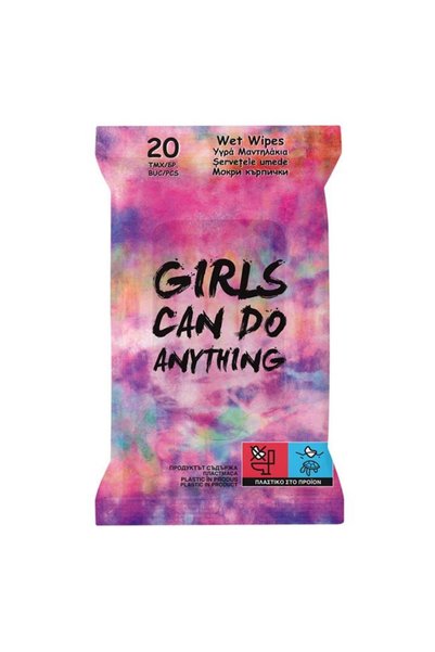 ANTBRO Șervețele Umede pentru Fete cu Model Tie Dye Girls Can Do Anything 20 ...