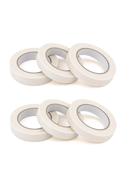 Generic 6 Pcs White Masking Tape, 0.8in * 42.7ft DIY Decorative Stickers Tape...