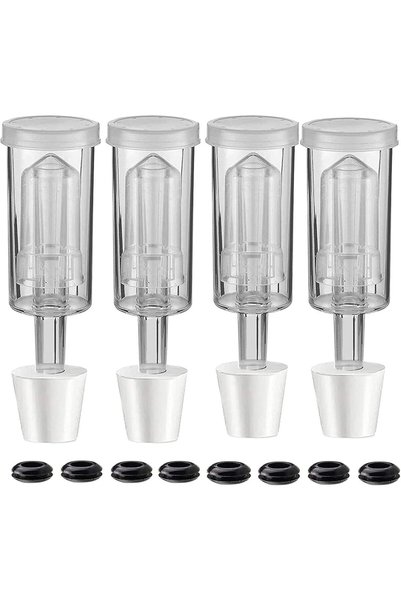Generic 3-Piece Airlock with #6 Stopper and Grommet 4 Pack, Fermentation Airl...