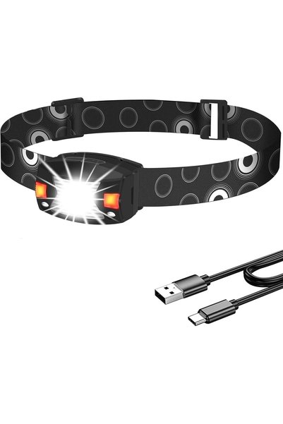 Generic Rechargeable Headlamp with Red Light - Super Bright 350LM Waterproof ...