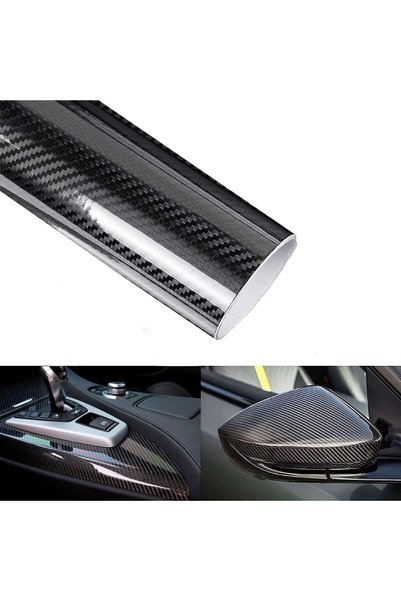 Generic لفافة فينيل ألياف الكربون 6D مقاس 60×152 سم، لتزيين السيارات والدراجا...