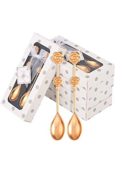 Generic 20 Pcs Teaspoons, Gold Rose-shaped Coffee Spoon Teaspoon, Teaspoon Gi...