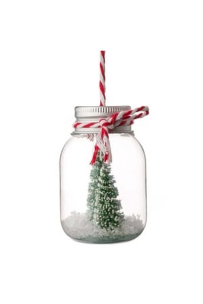 ANTBRO Ornament Brad de Crăciun Borcan Transparent cu Capac Metalic și Brăduț...