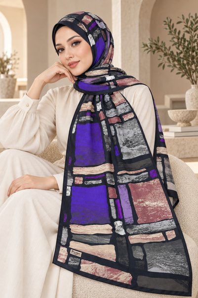 Big ModaEbrar Patterned Soft Shawl - 064