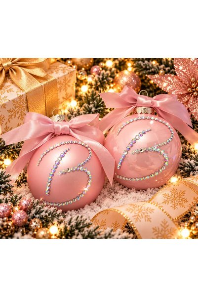 by Alexandra Vacarusi Globuri Brad din sticla , set 2 bucati ,personalizate c...