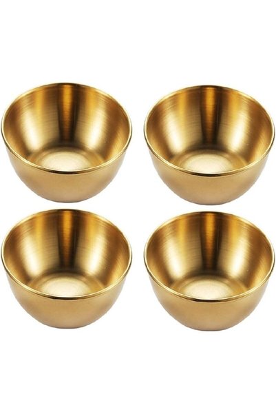 Generic 4pcs Stainless Steel Dip Bowls Round Seasoning Dishes Sushi Dipping B...