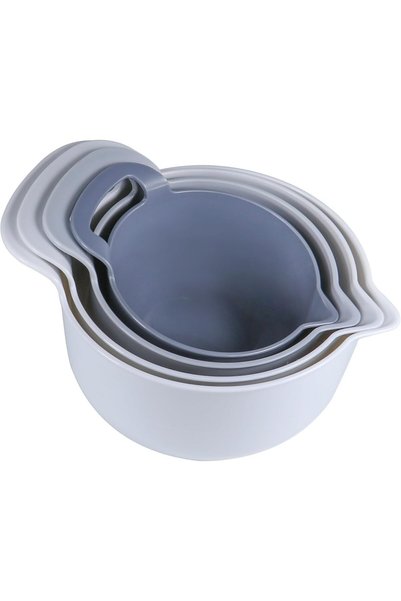 Generic مجموعة أوعية خلط بلاستيكية متداخلة، أوعية خفيفة الوزن ومتينة مزودة بف...