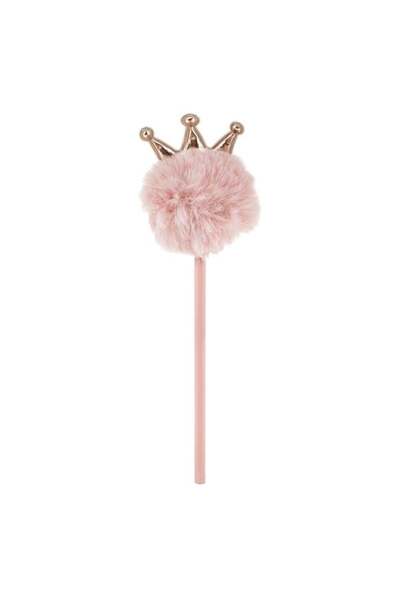 ANTBRO Creion Roz Pudrat cu Pompon și Coroană 22.5cm, Creion Decorativ pentru...
