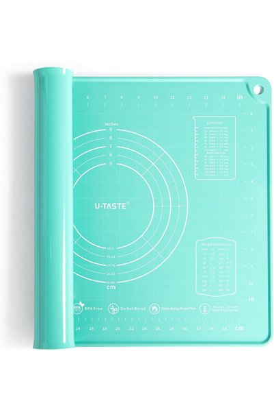 Generic بساط سيليكون غير قابل للانزلاق لعجن العجين (40 سم، أكوا سكاي)