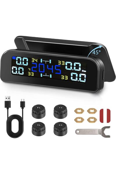 Generic نظام مراقبة ضغط الإطارات TPMS، يعمل بالطاقة الشمسية وقابل لإعادة الشح...