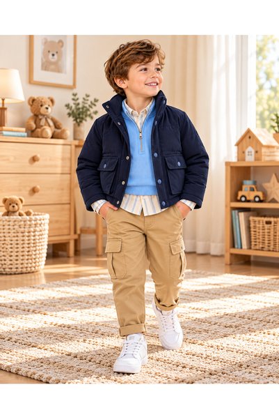 ışık kids طقم سترة ومعطف للأولاد مكون من 4 قطع