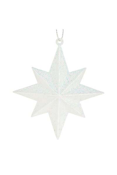 ANTBRO Ornament Brad de Crăciun Stea 3D Albă cu Glitter Irizat 10cm, ANTBRO®