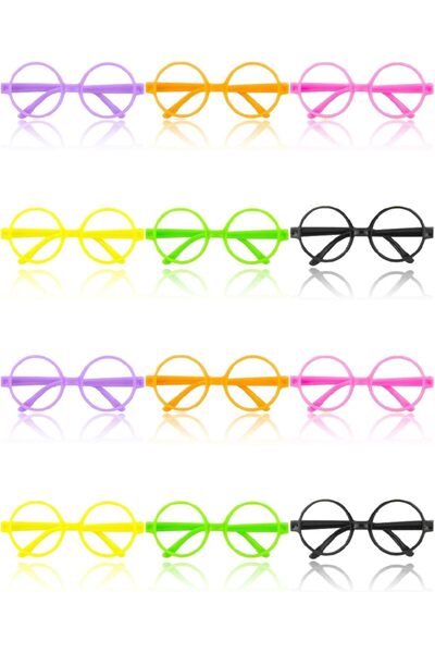Generic Colorful Kids Round Glasses Frames - 12 Pack Assorted Colors for Summ...