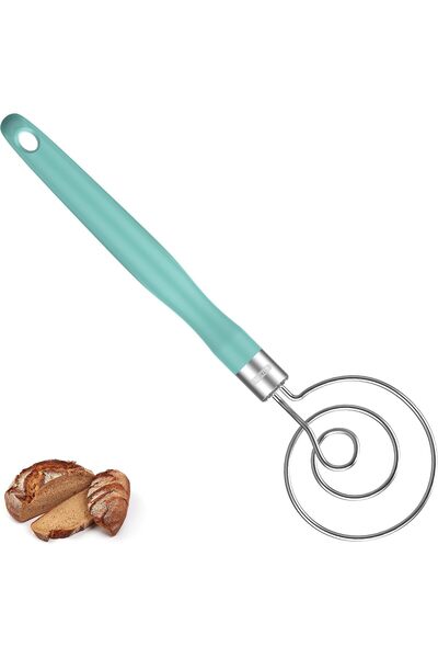 Generic Danish Dough Whisk 3 Wire Loops for Bread Pastry (Aqua Sky)