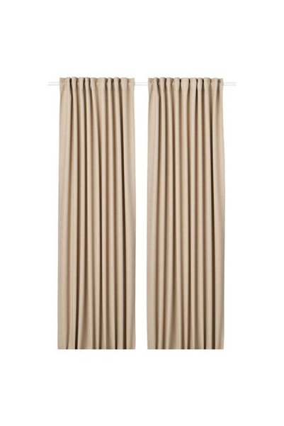IKEA ANNAKAJSA karartma perde/2 kanat, bej, 145x300 cm