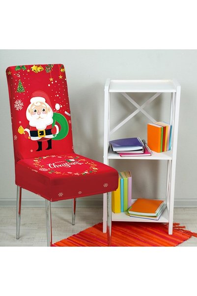 The Hub Husa pentru Scaun, Tema Craciun, Model Mos Craciun cu Sacul, Rosu