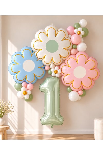 ALYA SET DE DECORAȚIUNI PENTRU ZIUA DE NAȘTERE „PARTY 1 AN” – Set de decorați...