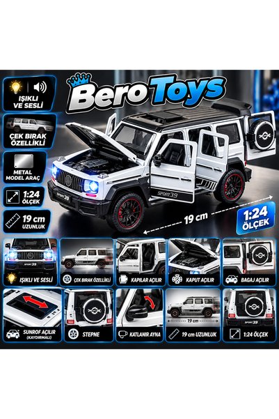 Online 1:24 Mercedes G63 Model Metal Oyuncak Araba 19 cm – Işıklı Sesli, Çek ...
