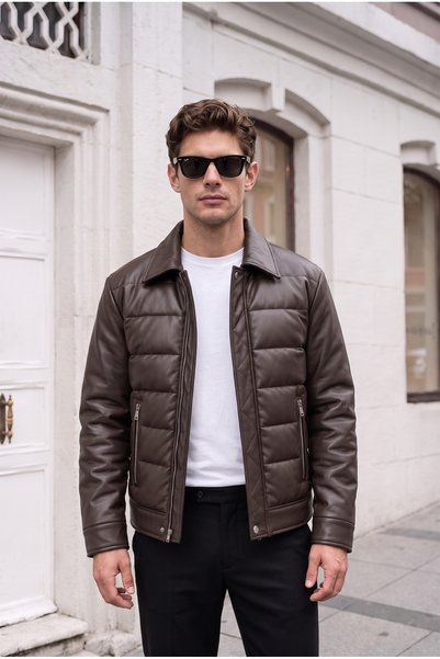 BASEL.CO Rain Windproof Leather Inflatable Jacket