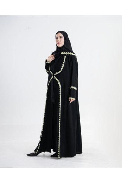 aljmal alraqi abaya Abaya Eilul with Royal Crepe Fabric Embellished with Herb...