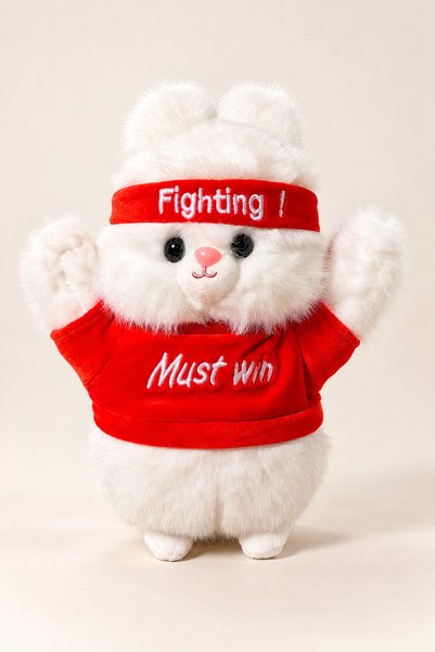 Mofy Baby Fighting Winner Temalı Dövüşçü Tavşan Sevimli Peluş Oyuncak 25 cm