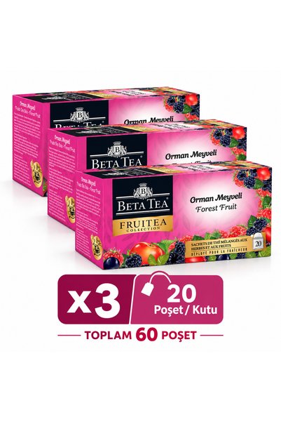 Beta Tea Fruitea Orman Meyveli Bitki ve Meyve Karışımlı Poşet Çay 20'li x3