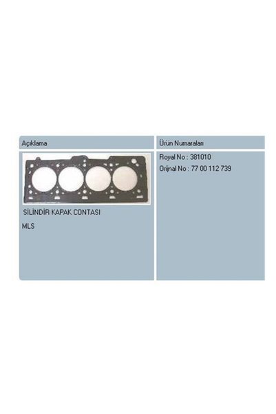 Royal SILINDIR KAPAK CONTASI ( RENAULT / MEGANE / LAGUNA K4M K4J 1.6 16V )