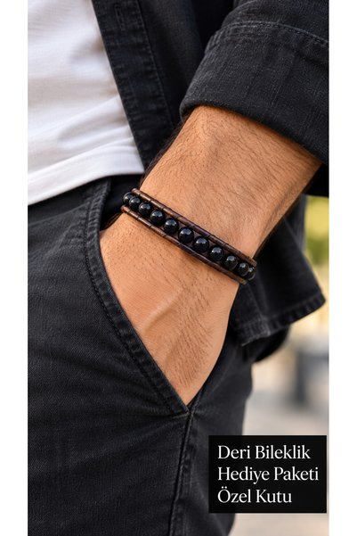 HER ŞEY NOTA www.herseynota.com Astrael Vornis Black Brown Leather Men's Brac...