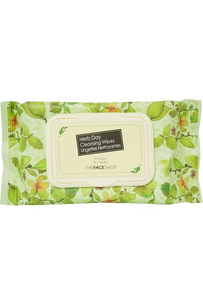 The Face Shop مناديل تنظيف هيرب داي، 70 منديل، أبيض