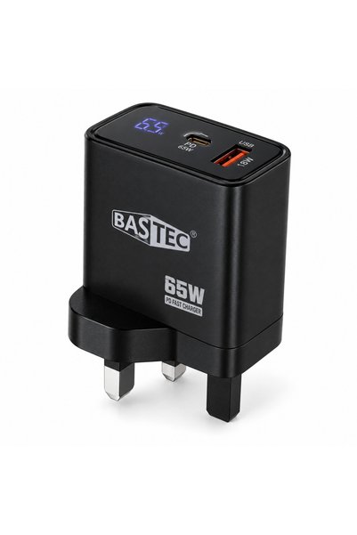 Bastec شاحن حائط سريع BC16 بقدرة 65 واط مع شاشة رقمية وتقنية PD