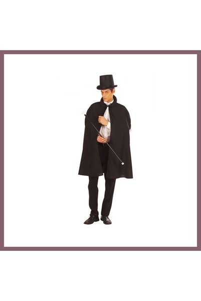 Generic Brand Black Wizard Cloak 120 cm and Wizard Hat 12 cm Adult Size Bzss
