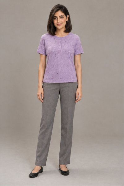 Livia Patterned Half-Sleeved Top