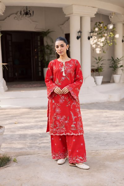 Bazm Mehfil Cambric Cotton 2-Piece Collection with Farshi Salwar