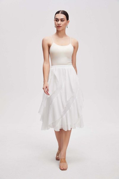 menta Wide Cut Midi Skirt