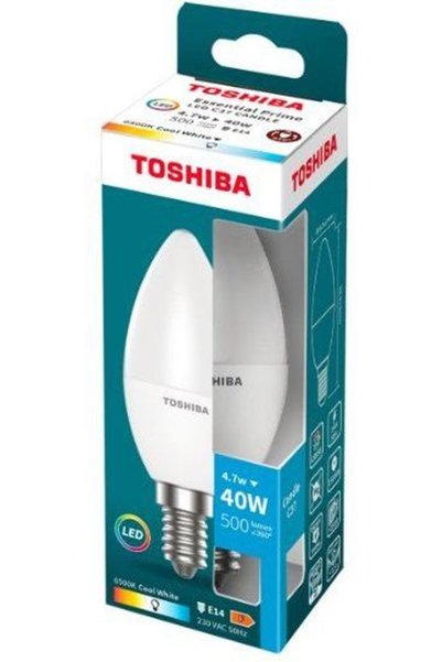 Toshiba Λάμπα LED Essential Prime C37 E14 4.7W 6500K - (DELS-CDC44P714AE84)