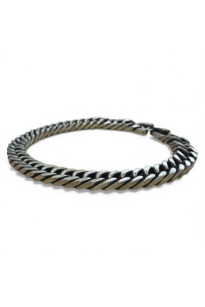 Alviro Brățară bărbătească din oțel inoxidabil, gri grafit, 8 mm, 19 cm