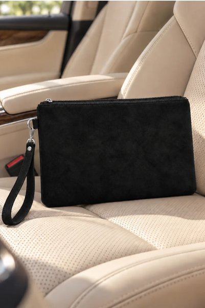 Adelina Bags Τσάντα Clutch με επένδυση από σουέντ με λουράκι καρπού
