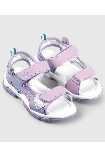 Cute Walk by Babyhug Velcro Closure Sandals with Floral Applique - Purple