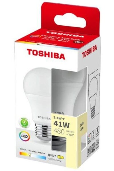 Toshiba Λάμπα LED A60 E27 3.4W 4000K - (DELS-BL443P4A8AEA4)